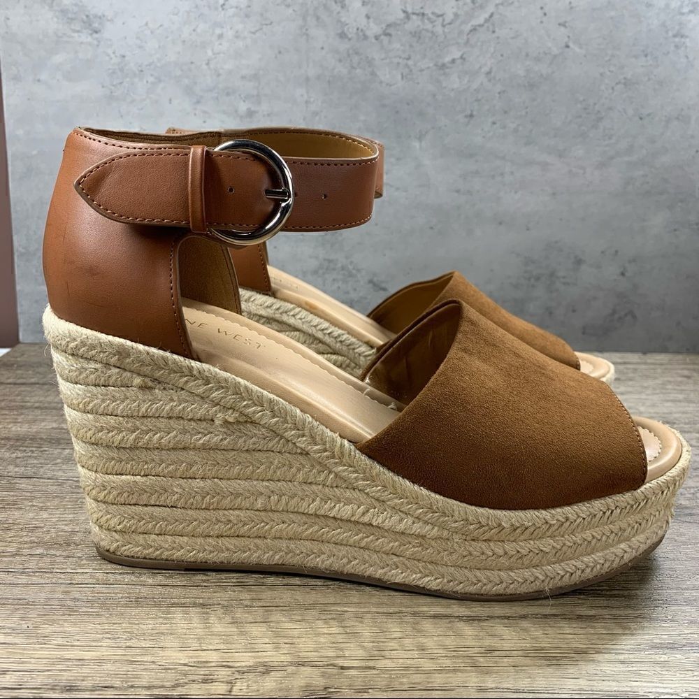 ‎Nine West~”Adell8” Women’s Brown Jute Wedge Heel Sandal~Size 10M~NWOT - Picture 2 of 9